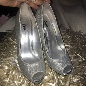 Brand new silver glitter heels